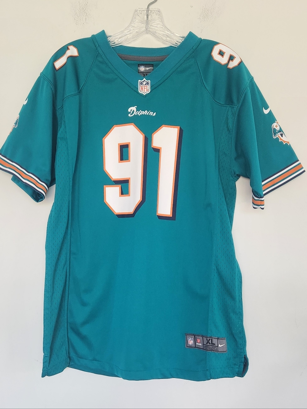 MIAMI DOLPHINS CAMERON WAKE ON FIELD FOOTBALL GAMEDAY JERSEY YOUTH SIZE XL